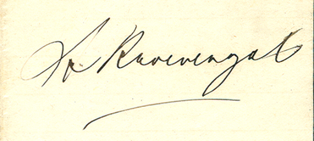 Ein alter Umschlag, wahrscheinlich eine Postkarte, mit einer handgeschriebenen Signatur, die angeblich von Karl Marx, dem deutschen Bundeskanzler der Bundesrepublik Deutschland, stammt.