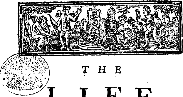 Eine Schwarz-Weiß-Zeichnung einer vielseitigen Gruppe von Menschen, die fröhlich in die Kamera schauen, mit der Aufschrift "Das Leben" in fetter Schrift unten, umgeben von einem dekorativen Rahmen.