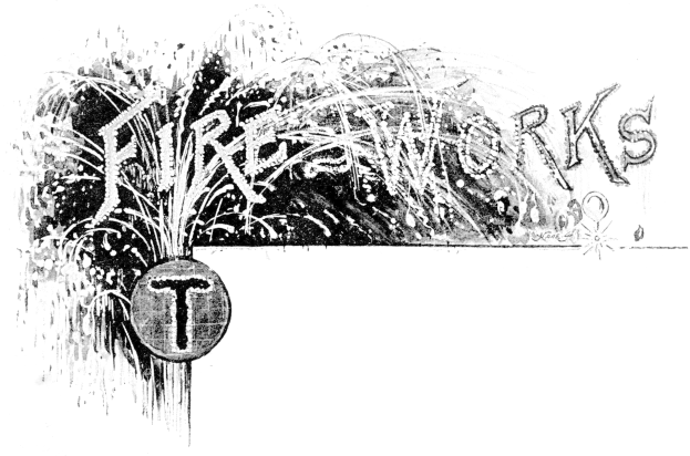 Eine Schwarz-Weiß-Zeichnung von Feuerwerken mit dem Wort 'Feuerwerke' darauf vor einem weißen Hintergrund.