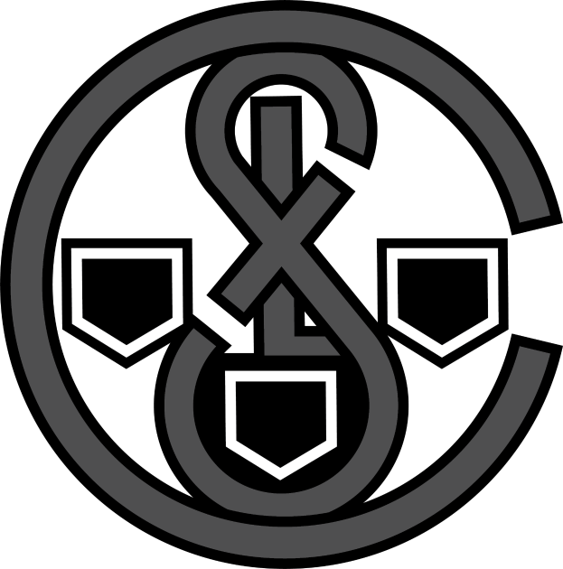 Ein schwarzes und weißes Logo mit einem weißen Anker in der Mitte eines schwarzen Kreises, umgeben von einem weißen Rand, mit 'Real Madrid' darunter in weiß.