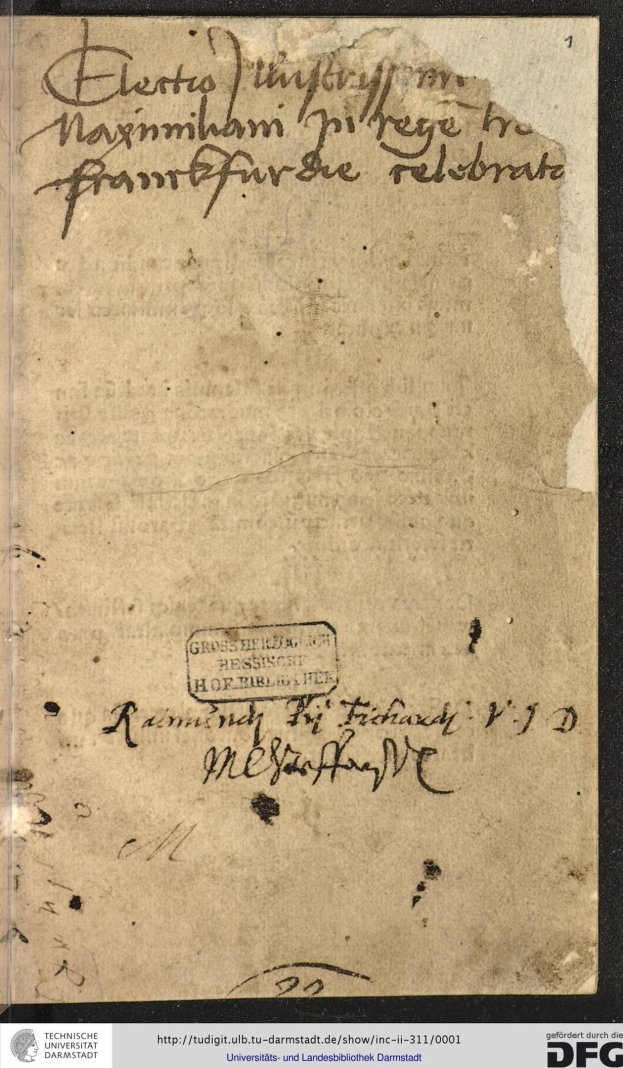 Altes deutsches Regierungsdokument an den Präsidenten der Vereinigten Staaten mit handschriftlichem Text und sichtbaren Wasserzeichen.