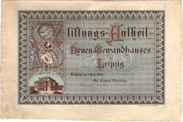 Ein altes deutsches Banknotenbild mit einer Gebäudeabbildung und gedrucktem Text.