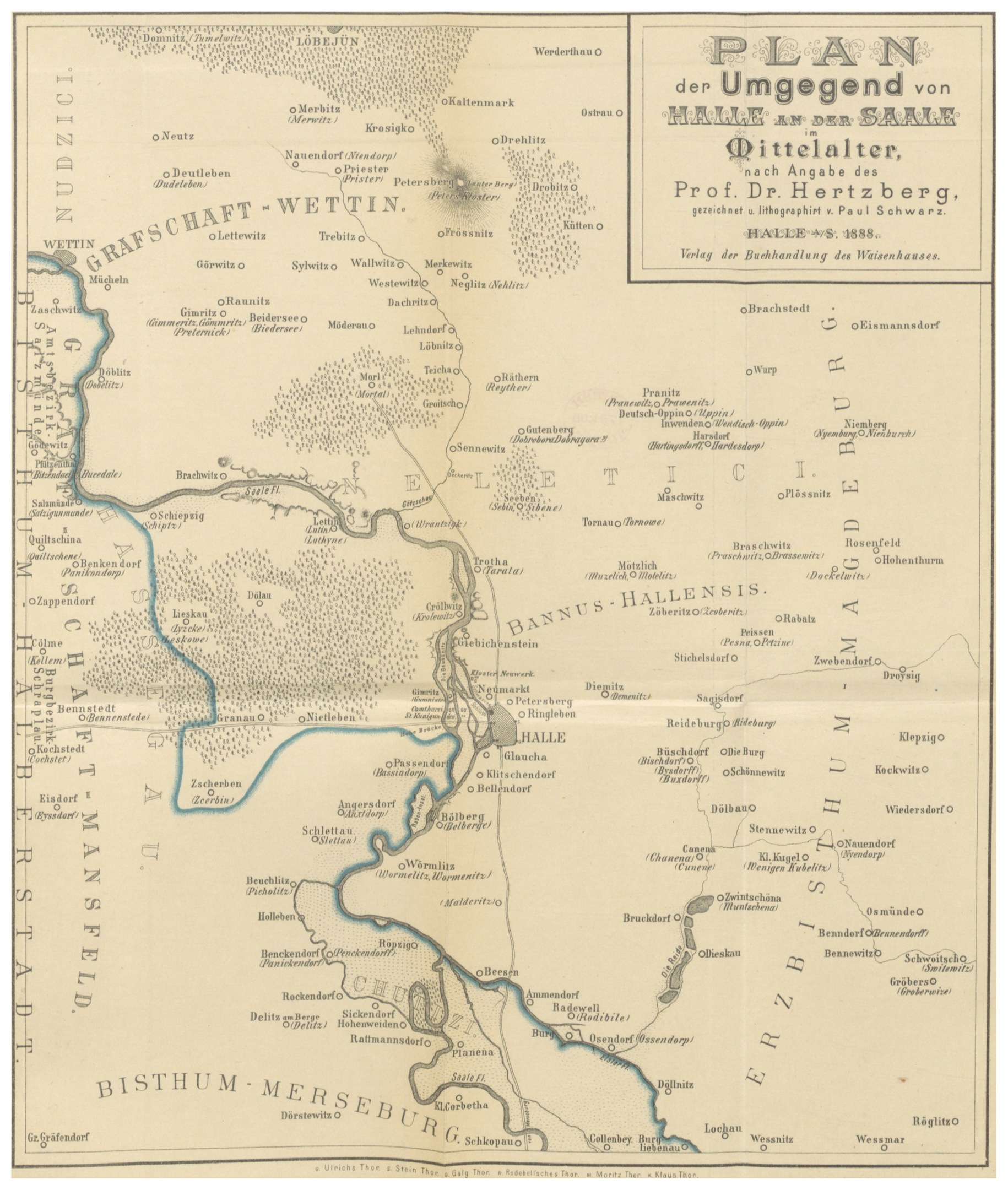 Eine alte Karte des Deutschen Reichs im 19. Jahrhundert, die das Ausmaß des Rheins zeigt, mit begleitendem Text.