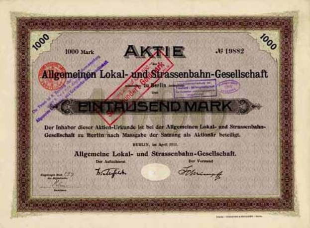 Alter deutscher Staatsanleihe-Schein mit gedrucktem Text und numerischen Figuren.