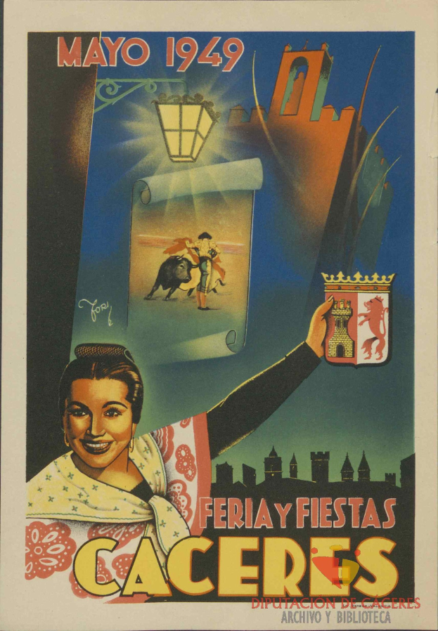 Plakat für ein mexikanisches Festival mit einer stilisierten Frau mit menschlichem Gesicht